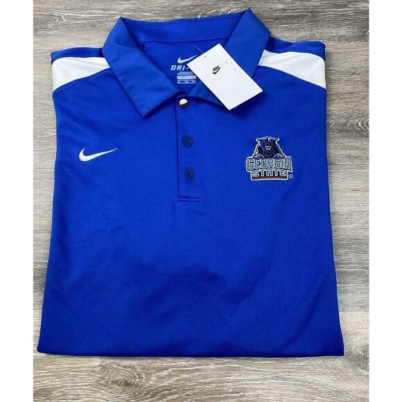 Nike Dri-Fit polo shirt men's 2XL Blue Dri-FIT Georgia State GSU NWT Read - Picture 1 of 11